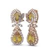 Image 2 : 12.25 ctw Canary Citrine & Diamond Earrings 18K Rose Gold
