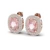 Image 1 : 5.50 ctw Morganite & Micro Pave VS/SI Diamond Earrings 14k Rose Gold
