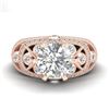 Image 2 : 2 ctw VS/SI Diamond Solitaire Art Deco Ring 18k Rose Gold