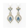 Image 1 : 6.73 ctw Blue Topaz & Diamond Earrings 18K Yellow Gold