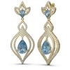 Image 2 : 6.73 ctw Blue Topaz & Diamond Earrings 18K Yellow Gold