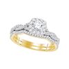 Image 1 : 14kt Yellow Gold Round Diamond Twist Bridal Wedding Engagement Ring Band Set 5/8 Cttw