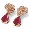 Image 3 : 7.73 ctw Ruby & Diamond Earrings 18K Rose Gold