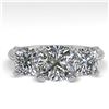 Image 1 : 2.0 ctw Cushion VS/SI Diamond 3 Stone Designer Ring 14k White Gold