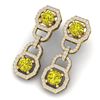 Image 1 : 4 ctw SI/I Fancy Yellow Diamond Earrings 18K Yellow Gold