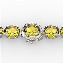 78 ctw Citrine & Micro VS/SI Diamond Designer Bracelet 14k White Gold
