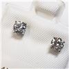 Image 1 : NEW Set of .48 carat diamond solitaire earrings set in 14KT white gold with appraisal document $2125
