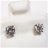 Image 2 : NEW Set of .48 carat diamond solitaire earrings set in 14KT white gold with appraisal document $2125