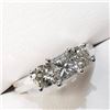 Image 2 : Ladies NEW 14K white gold triple diamond anniversary ring with one princess cut And 2 round diamonds