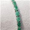 Image 2 : Ladies .925 Silver bracelet set with 14.2 carats of natural emerald gemstones includes appraisal doc