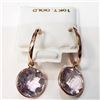 Image 1 : Ladies rounds cut amethystgemstone 10K gold earring set.