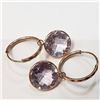 Image 2 : Ladies rounds cut amethystgemstone 10K gold earring set.