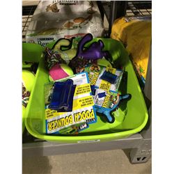 Bin of Assorted Dog Toys