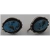 Image 3 : TURQUOISE EARRINGS STERLING SILVER SCREWBACK