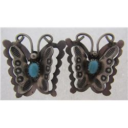 YAZZIE TURQUOISE BUTTERFLY EARRING STERLING SILVER