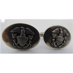 US NAVY MILITARY CUFFLINKS STERLING SILVER LINKS