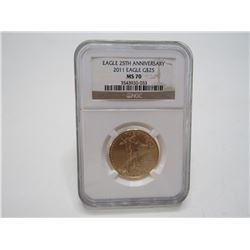 2011 GOLD $25 EAGLE NGC MS 70 COIN