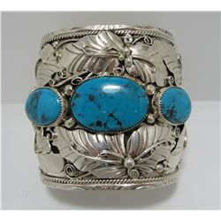 TSOSIE TURQUOISE CUFF BRACELET STERLING SILVER