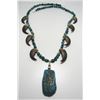 Image 3 : 8 BEAR CLAW TURQUOISE NECKLACE STERLING SILVER 35"