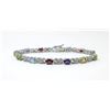 Image 1 : 6.50 CTW Multi Gemstone & Diamond Tennis Bracelet