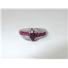 Image 1 : Ruby & Diamond Sterling Silver Dinner Ring