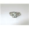 Image 1 : Green Amethyst & Diamond Sterling Silver Ring