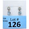 Image 1 : New Blue Topaz & Diamond Dangle Earrings