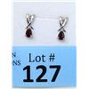 Image 1 : New Garnet & Diamond Sterling Silver Earrings