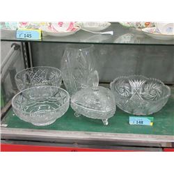 Large Pinwheel Crystal Vase, Bowls and more