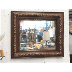 Ornate Wood Framed Wall Mirror - 26" x 30"