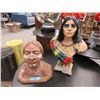 Image 1 : 2 First Nations Ceramic Busts