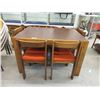 Image 1 : Compact Vintage Wood Table with 4 Chairs