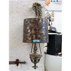 Metal Swag Lamp with Mica Shade - 28  tall