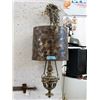 Image 1 : Metal Swag Lamp with Mica Shade - 28" tall