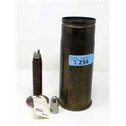 76mm Brass Shell Casing & Bullet Paperweight