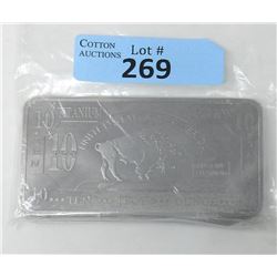 10 Oz Buffalo Motif .999 Fine Titanium Bar