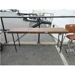 Wood Top Folding Table - 17  x 69  x 30  tall