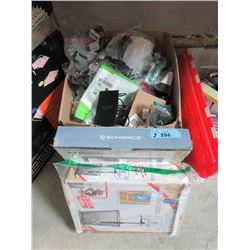 Tote of Assorted Household Goods & More