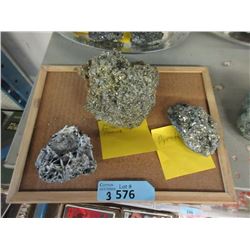 3 Pyrite Rock Formations - Largest is 3" x 5"