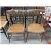 Image 1 : Pair of Vintage Wood Chairs with Cane Seats