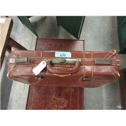 Vintage Brown Leather Suitcase
