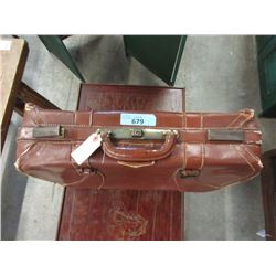 Vintage Brown Leather Suitcase