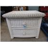 Image 1 : 2 Drawer White Wicker End Table