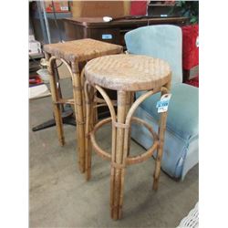 Two 28  Tiki Bar Stools