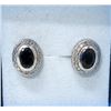 Image 1 : New Sapphire & Diamond Sterling Silver Earrings