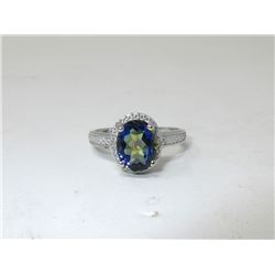 Mystic Topaz & Diamond Sterling Silver Ring