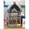 Image 1 : Folk Art Wood Birdcage - 12" x 12" x 24" tall