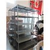 Image 1 : Large Metal Rolling Shelf - 15" x 49" x 81" Tall