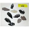 Image 1 : 10 Carved Stone Arrow Heads