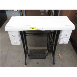 Vintage Solid Top Sewing Machine Table